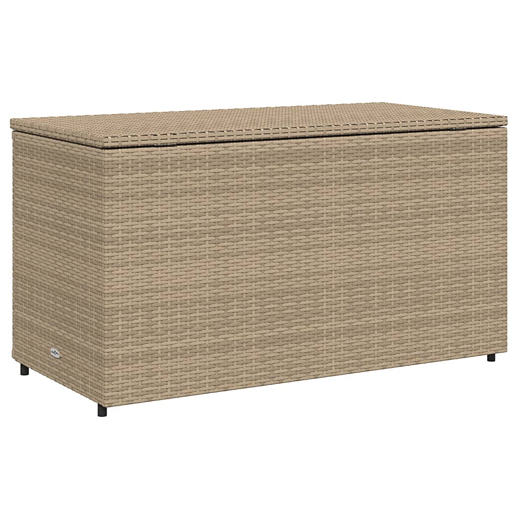 Patio Storage Cabinet Beige 43.3"x21.7"x23.8" Poly Rattan