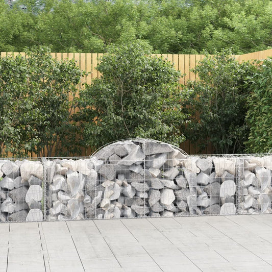 Arched Gabion Baskets 25 pcs 78.7"x19.7"x23.6"/31.5" Galvanized Iron