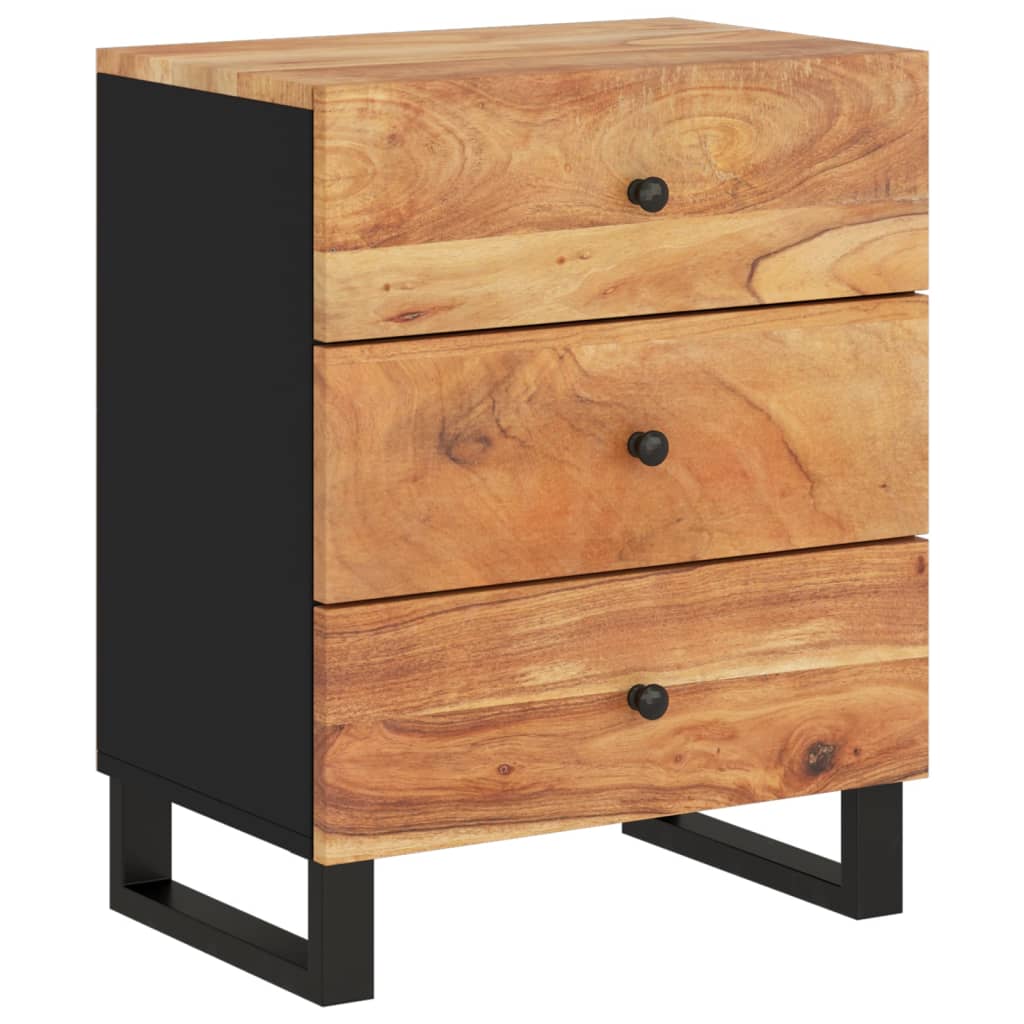 Bedside Cabinet 19.7"x13"x24.4" Solid Wood Acacia&Engineered Wood