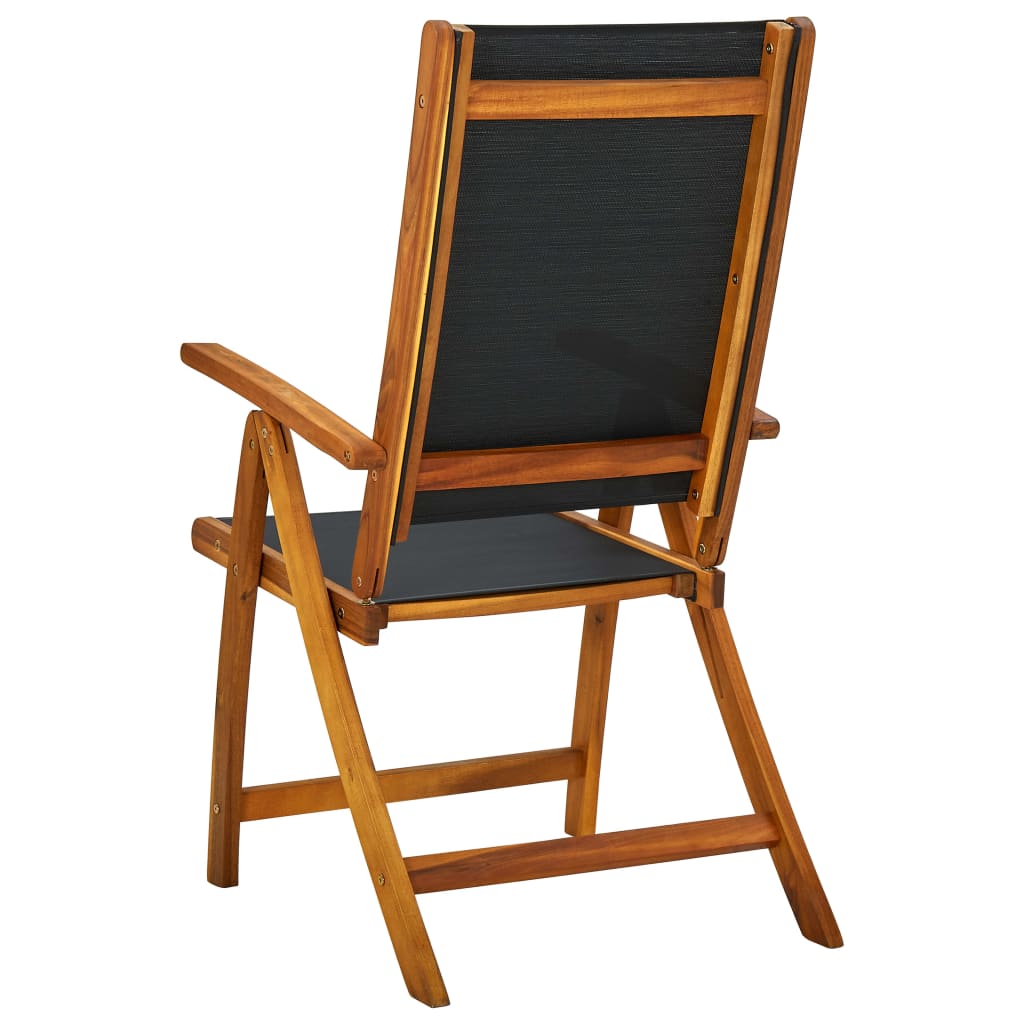 Folding Patio Chairs 4 pcs Solid Wood Acacia and Textilene