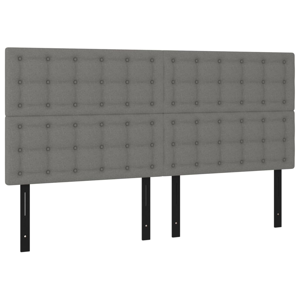 Headboards 4 pcs Dark Gray 39.4"x2"x30.7"/34.6" Fabric