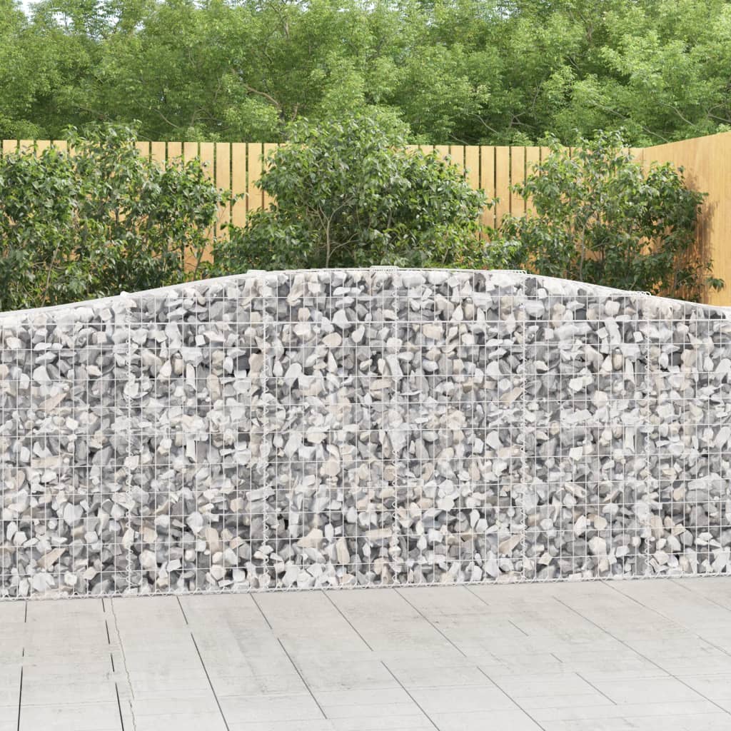 Arched Gabion Baskets 6 pcs 157.5"x19.7"x39.4"/47.2" Galvanized Iron