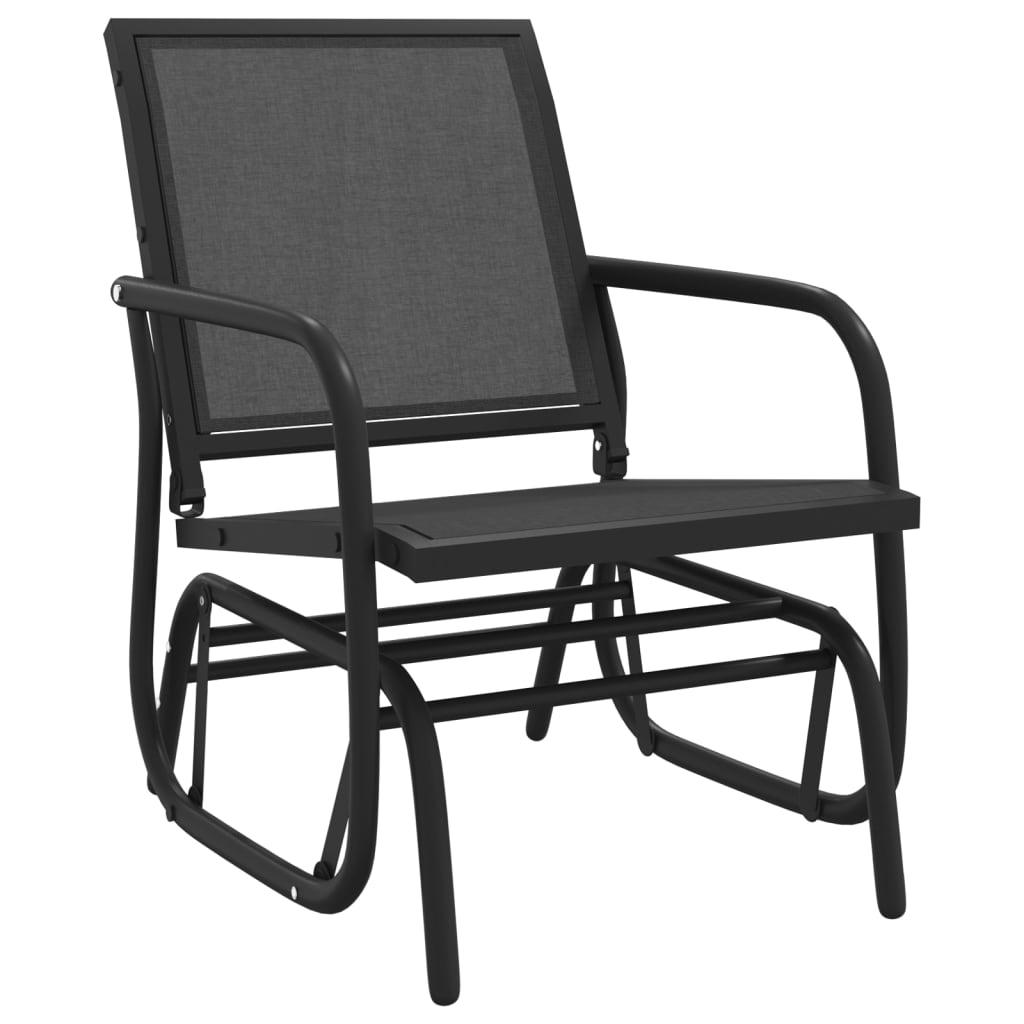 Garden Glider Chairs 2 pcs Black 24"x29.9"x34.3" Textilene&Steel