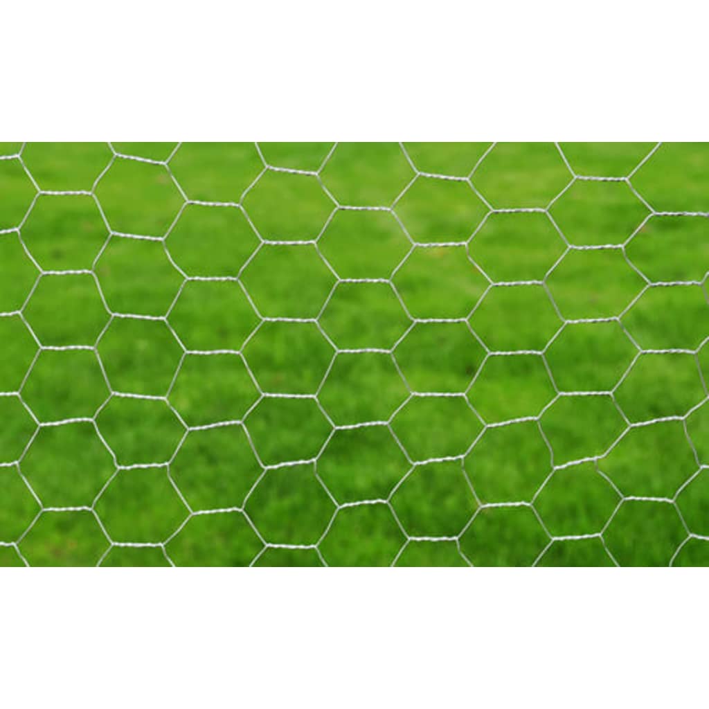 Chicken Wire Fence Galvanized Steel 82'x3.3' Silver