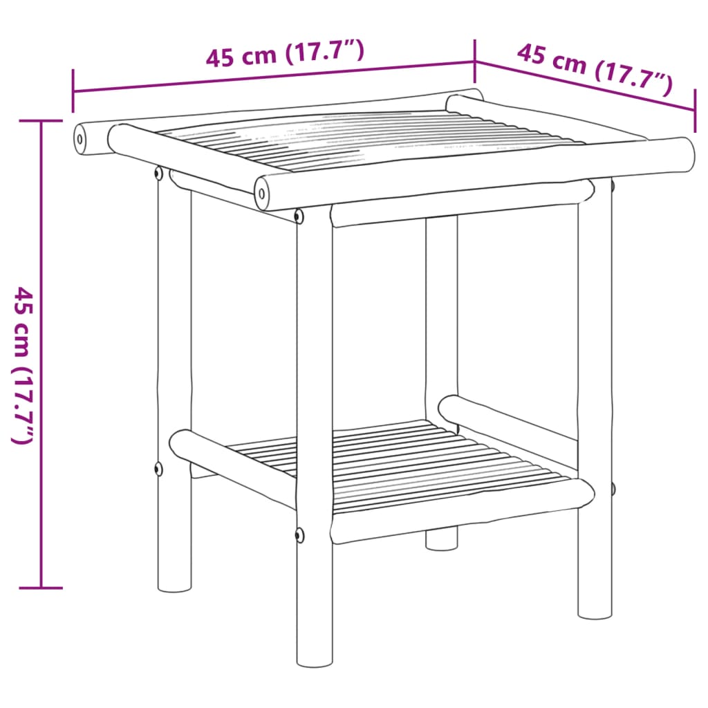 Coffee Table 17.7"x17.7"x17.7" Bamboo