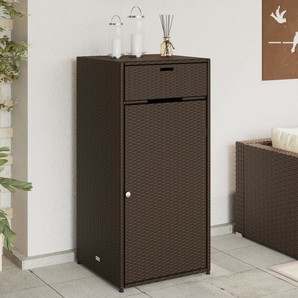 Patio Storage Cabinet Gray 41.3"x21.7"x44.5" Poly Rattan