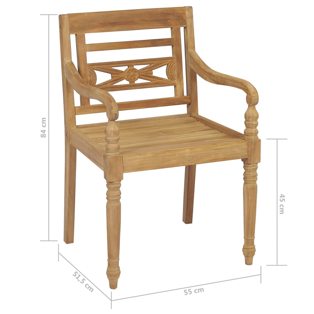 Batavia Chairs 4 pcs Solid Teak Wood