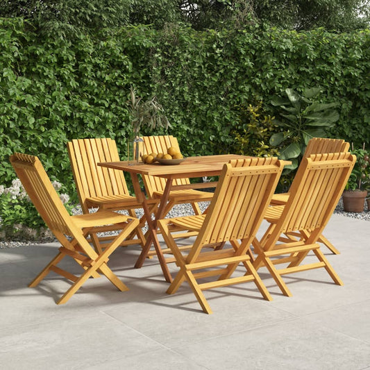 Folding Patio Chairs 6 pcs 18.5"x18.5"x35" Solid Wood Teak