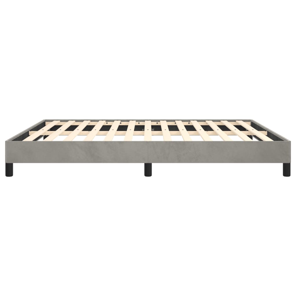 Bed Frame without Mattress Light Gray California King Velvet (US Only)