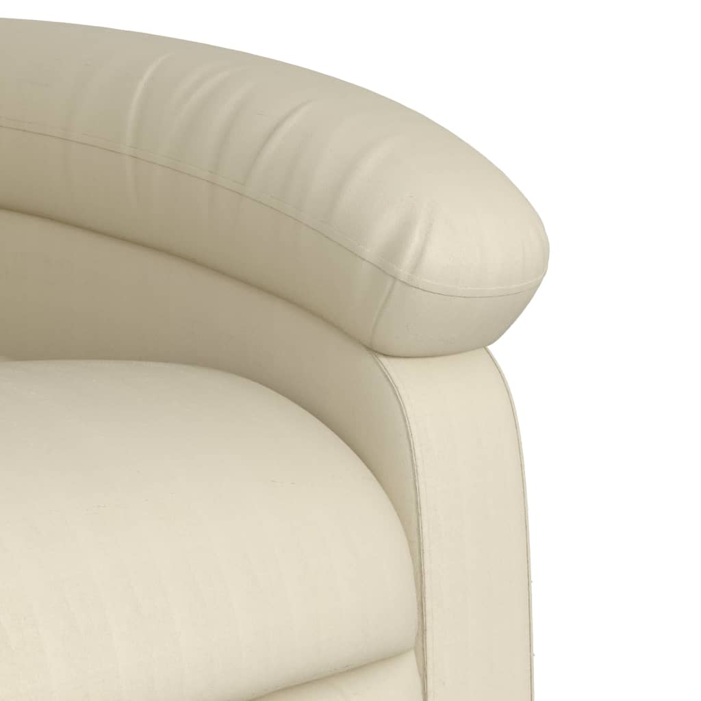 Stand up Recliner Chair Cream Faux Leather