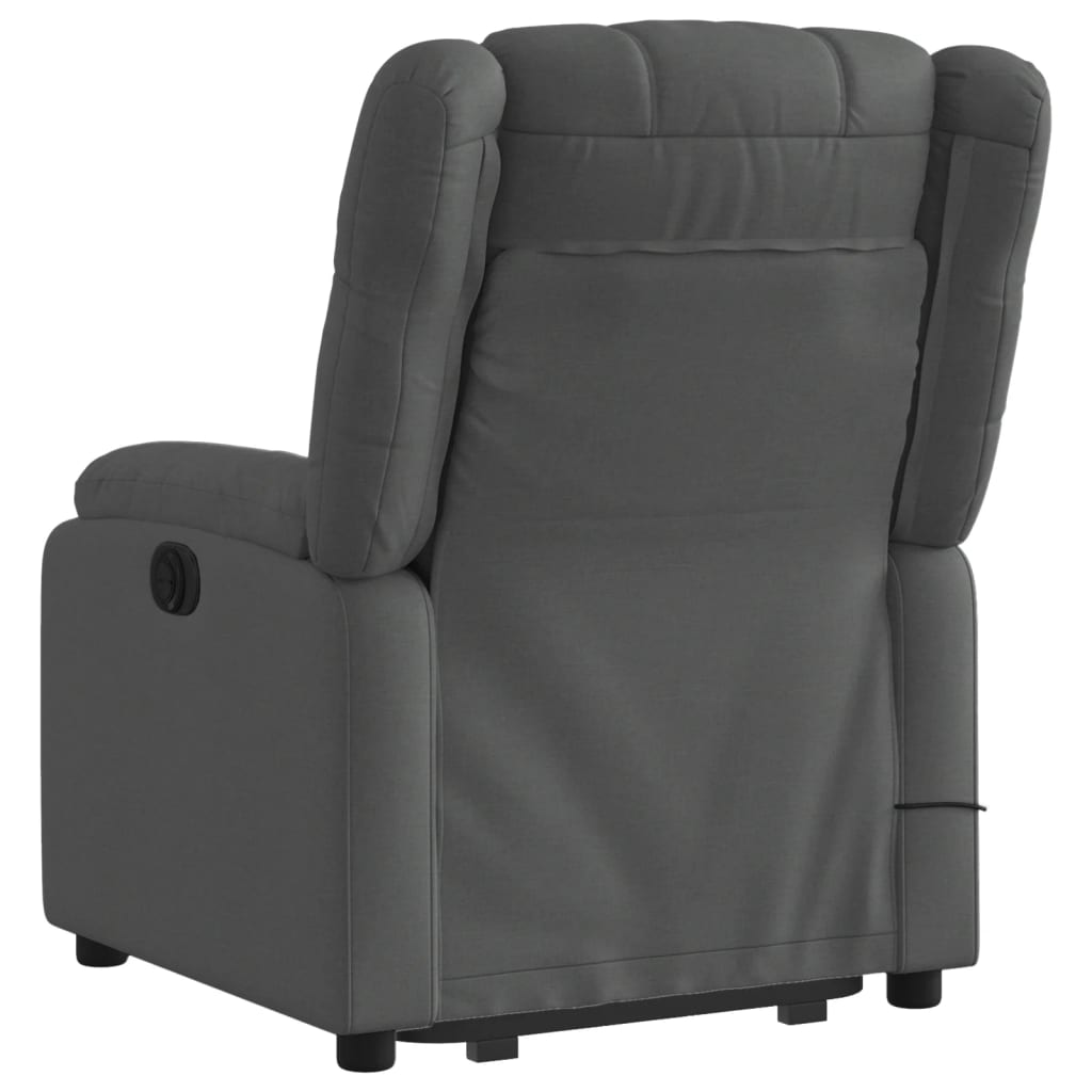 Stand up Massage Recliner Chair Dark Gray Fabric