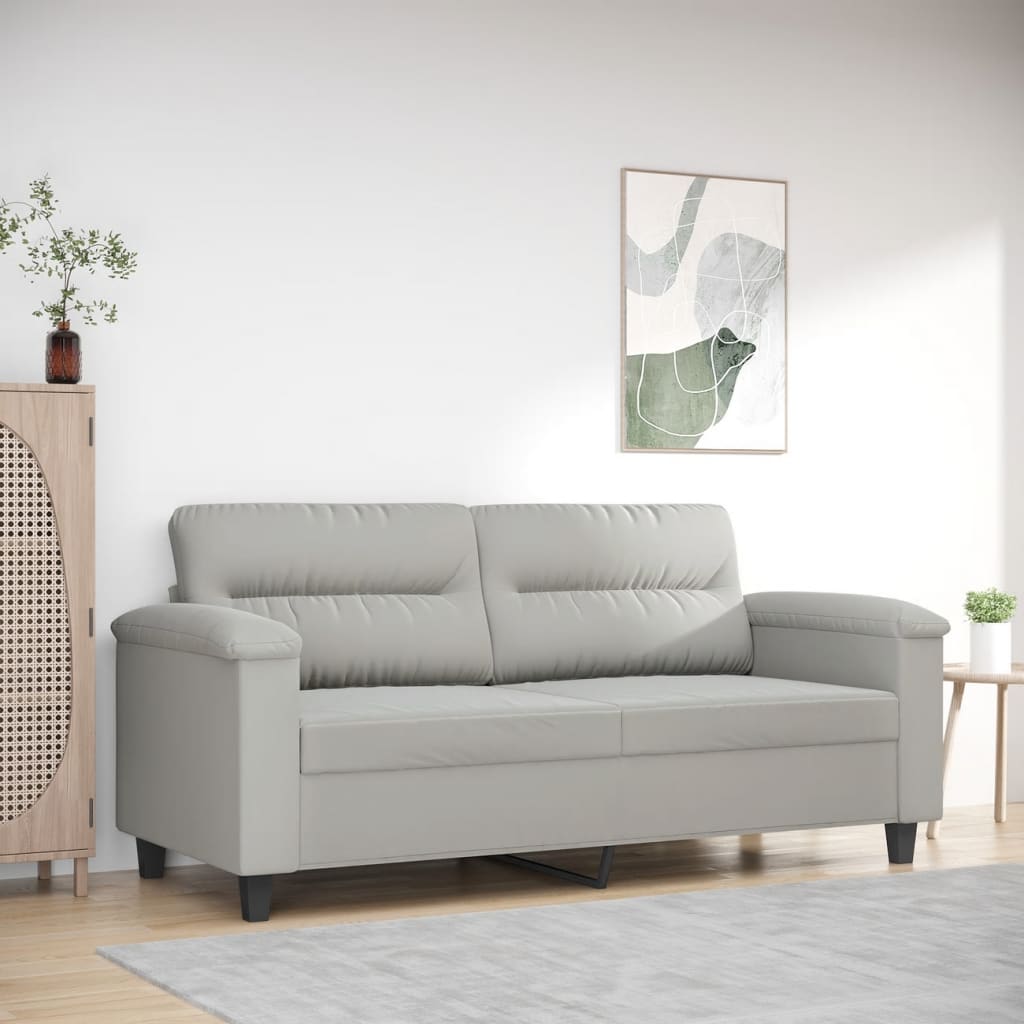 2-Seater Sofa Dark Gray 47.2" Microfiber Fabric