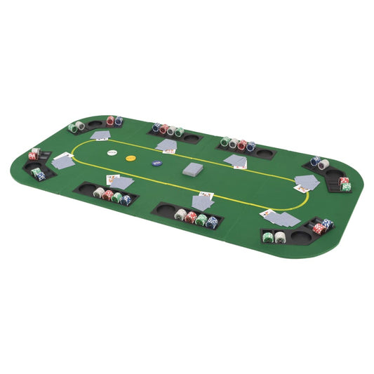 8-player-folding-poker-tabletop-4-fold-rectangular-green At Willow and Wine USA!