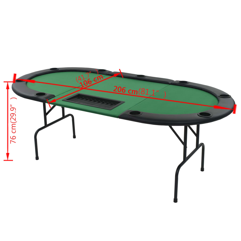 9-player-folding-poker-table-3-fold-oval-green At Willow and Wine USA!