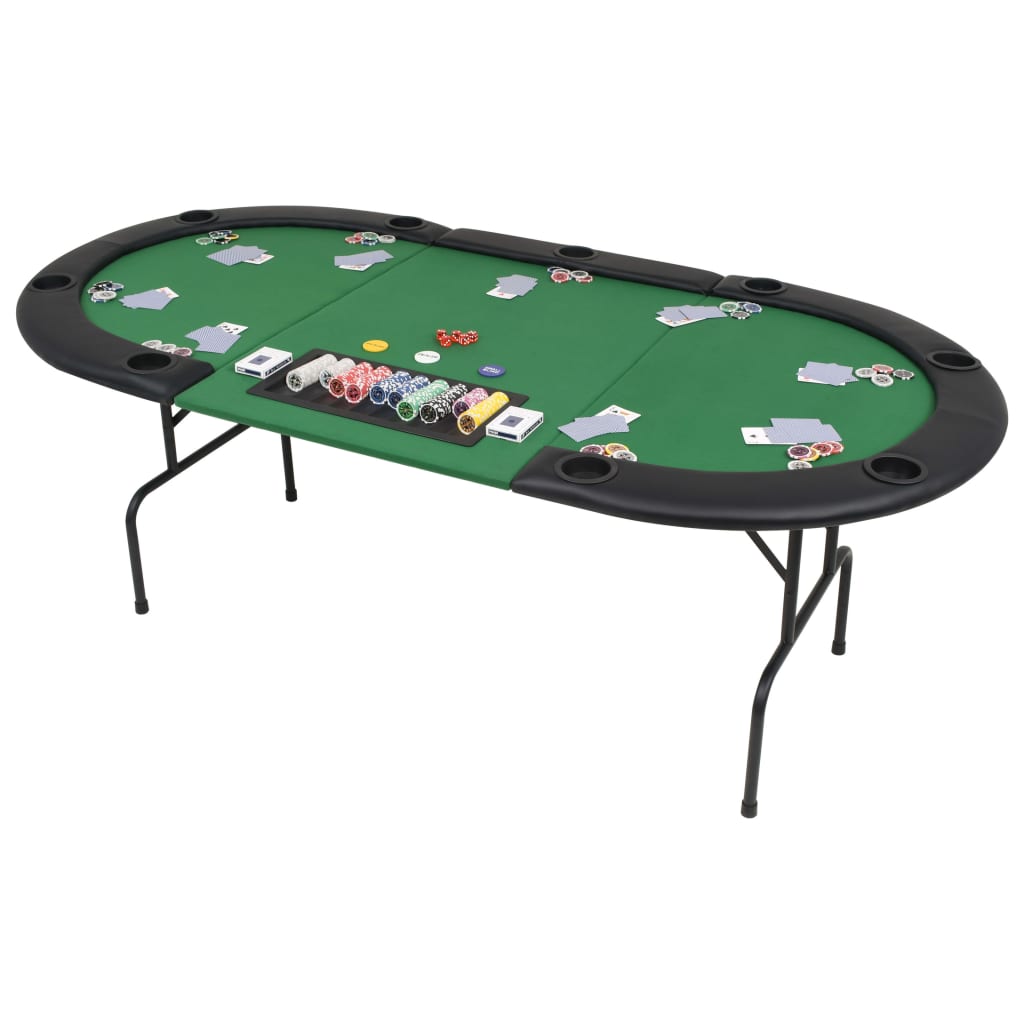 9-player-folding-poker-table-3-fold-oval-green At Willow and Wine USA!