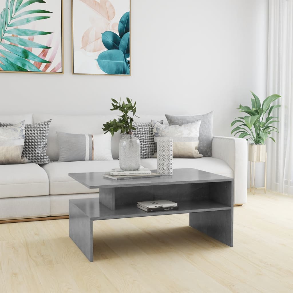 Coffee Table Gray 35.4"x23.6"x16.7" Engineered Wood