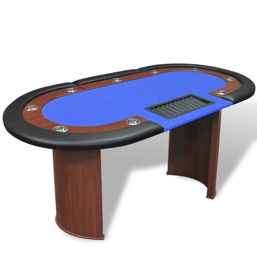 10-player-poker-table-with-dealer-area-and-chip-tray-blue At Willow and Wine USA!