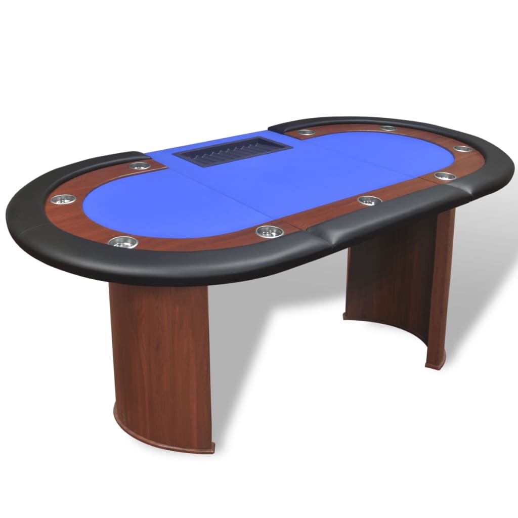 10-player-poker-table-with-dealer-area-and-chip-tray-blue At Willow and Wine USA!