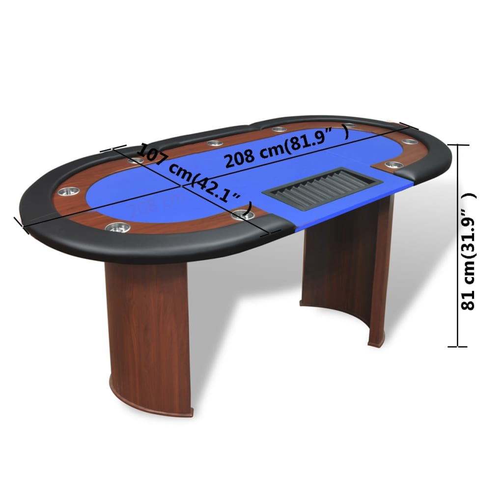 10-player-poker-table-with-dealer-area-and-chip-tray-blue At Willow and Wine USA!