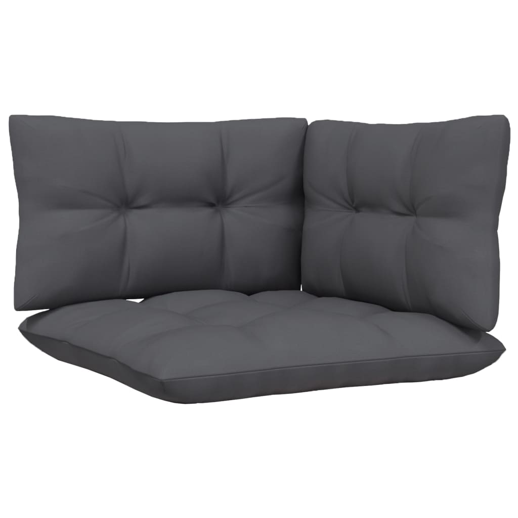 2-Seater Patio Sofa with Cushions Gray Solid Pinewood