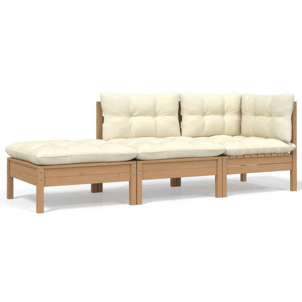 2-Seater Patio Sofa with Cushions Gray Solid Pinewood