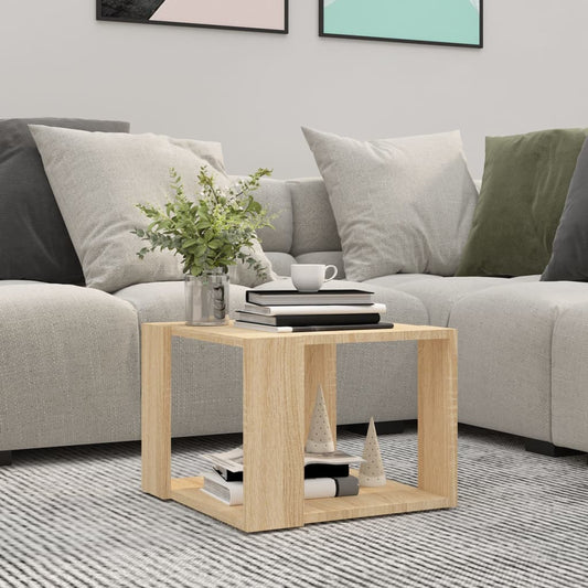 Coffee Table Sonoma Oak 15.7"x15.7"x11.8" Engineered Wood