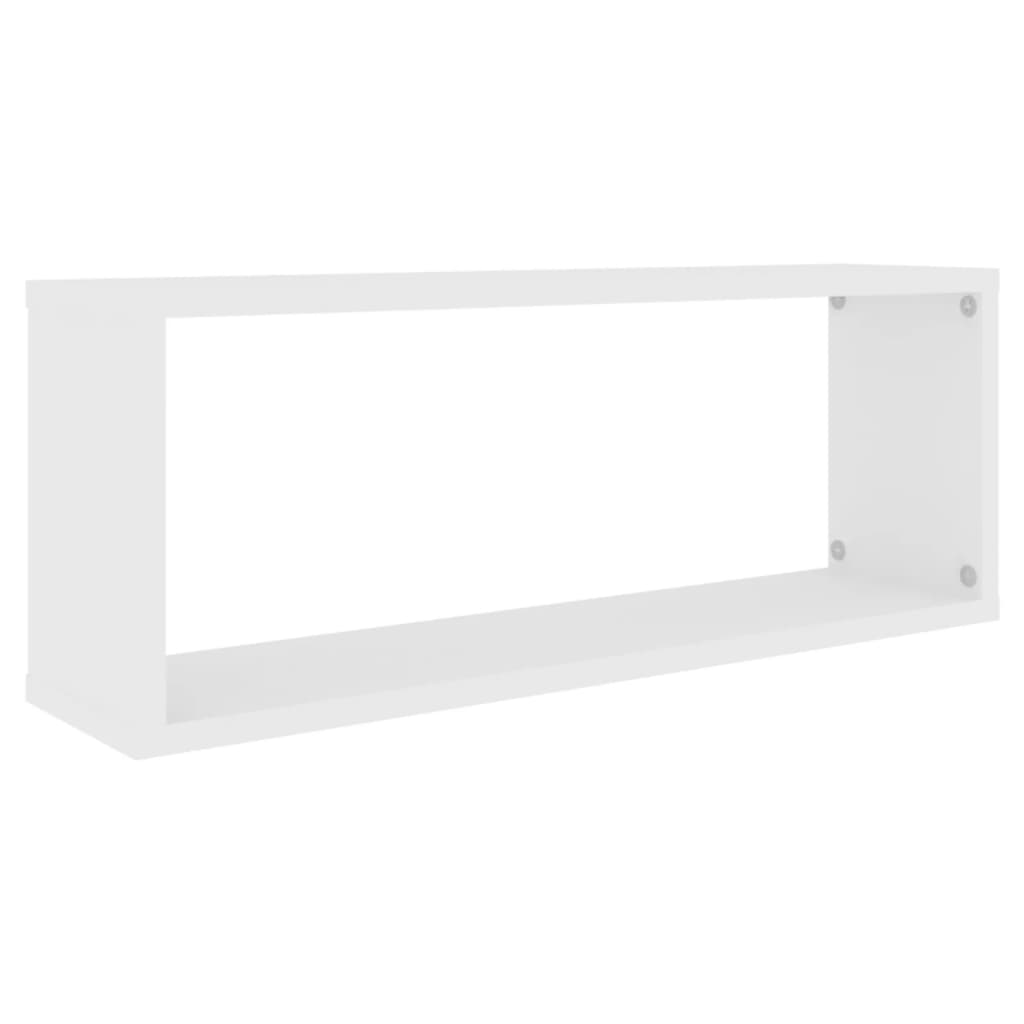 Wall Cube Shelves 6 pcs White 23.6"x5.9"x9.1" Engineered Wood