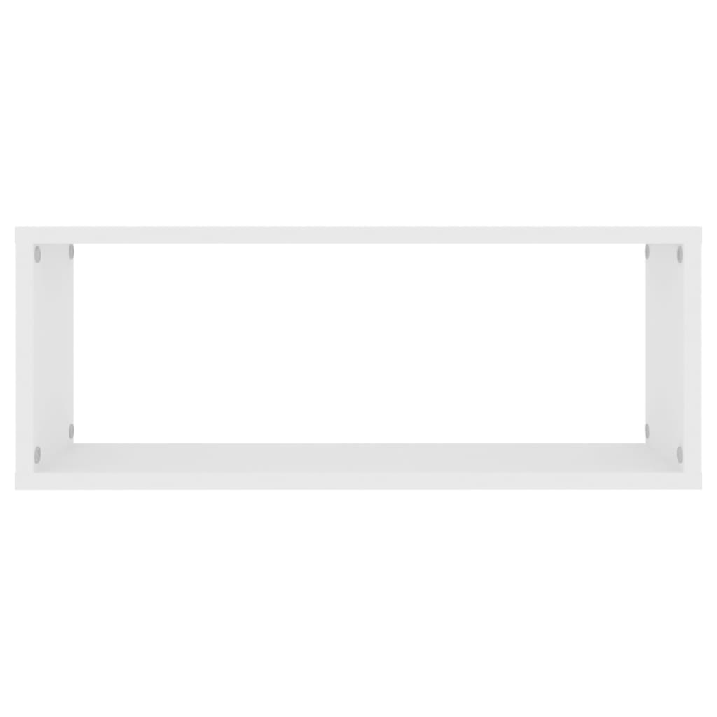 Wall Cube Shelves 6 pcs White 23.6"x5.9"x9.1" Engineered Wood