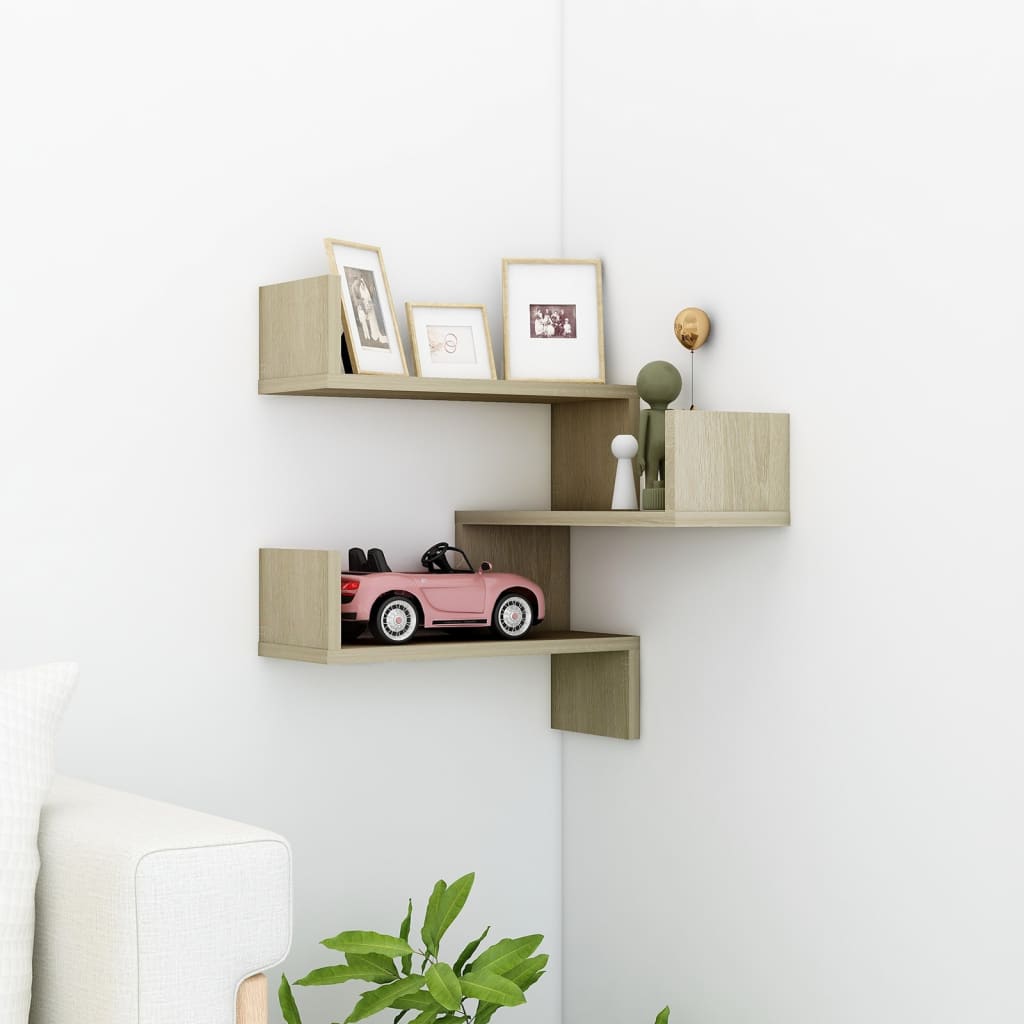 Wall Corner Shelf Gray 15.7"x15.7"x19.7" Engineered Wood