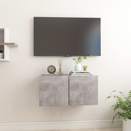 Hanging TV Stand Concrete Gray 23.6"x11.8"x11.8"