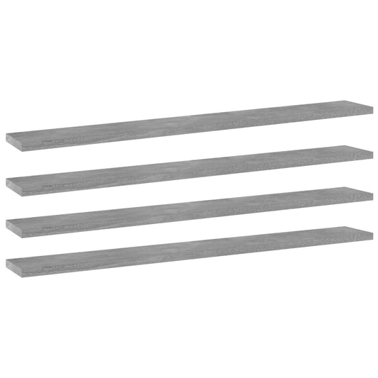 Bookshelf Boards 4 pcs Concrete Gray 31.5"x3.9"x0.6" Engineered Wood