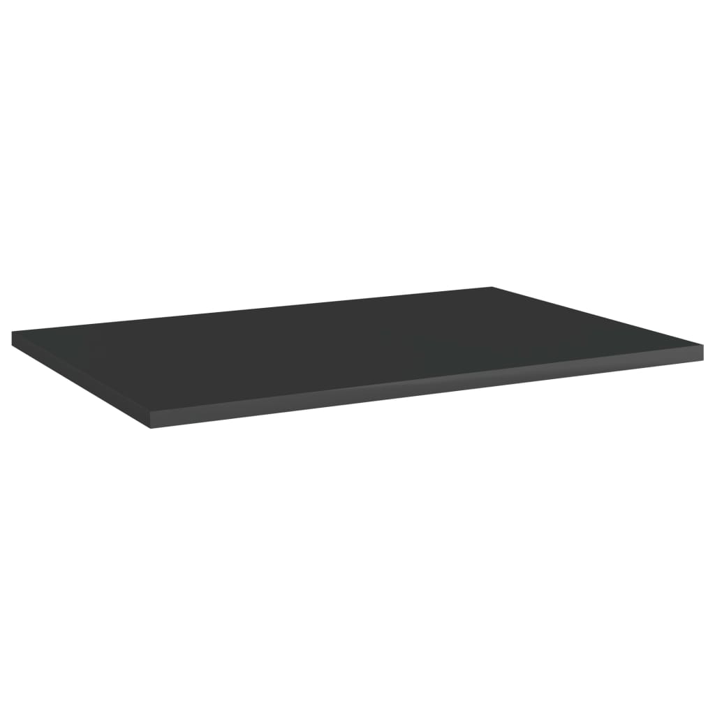 Bookshelf Boards 8 pcs High Gloss Black 23.6"x15.7"x0.6" Engineered Wood