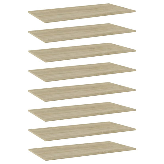 Bookshelf Boards 8 pcs Sonoma Oak 31.5"x11.8"x0.6" Engineered Wood