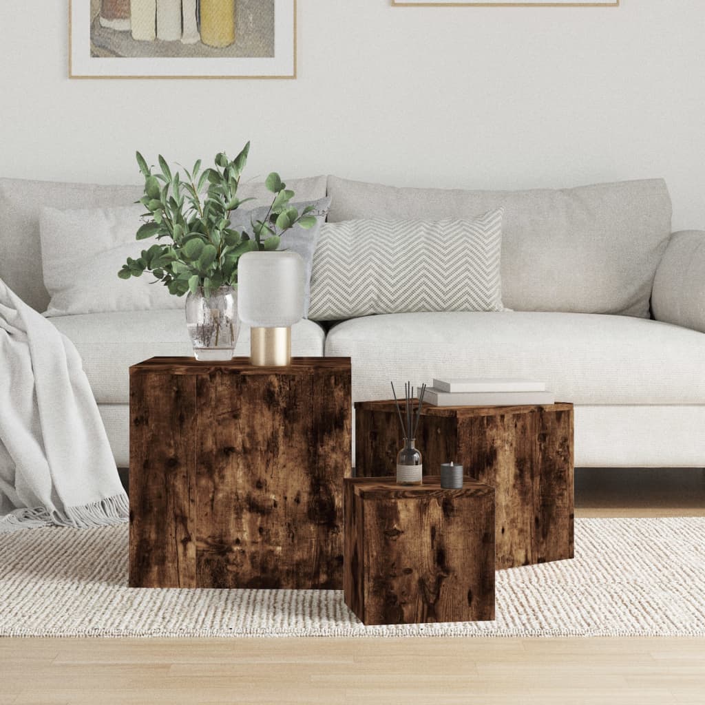 side-tables-3-pcs-smoked-oak-engineered-wood At Willow and Wine USA!