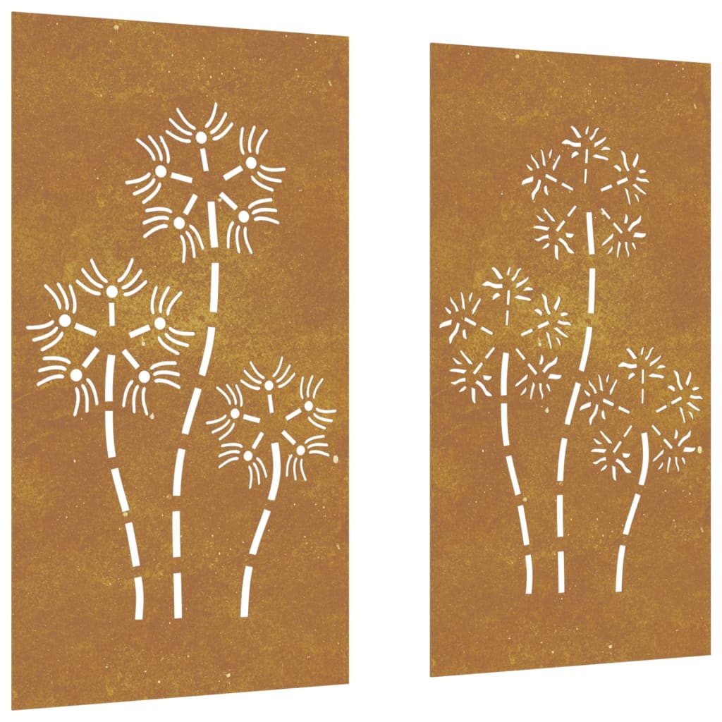 patio-wall-decorations-2pcs-41-3-x21-7-corten-steel-flower-design-1 At Willow and Wine USA!