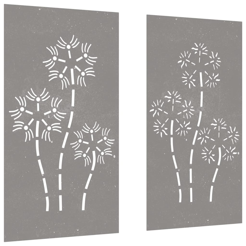 patio-wall-decorations-2pcs-41-3-x21-7-corten-steel-flower-design-1 At Willow and Wine USA!