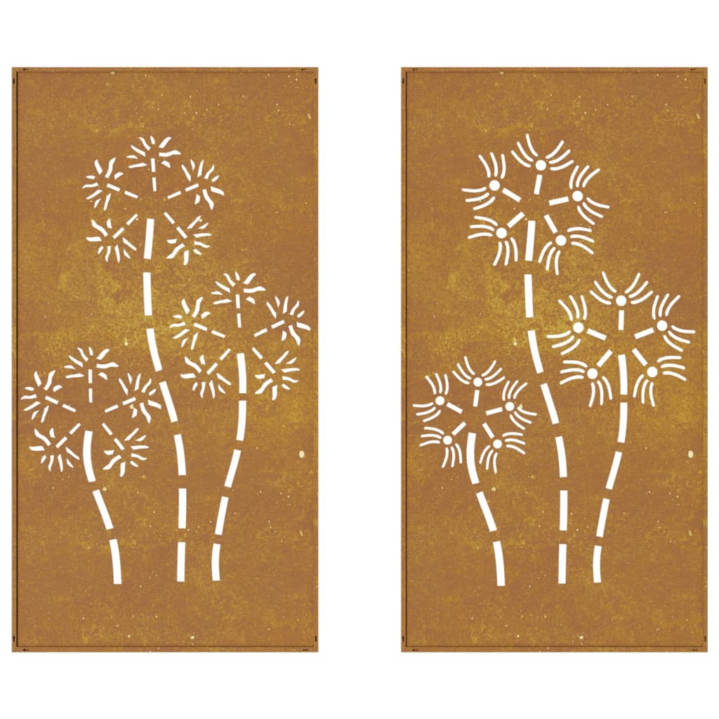 patio-wall-decorations-2pcs-41-3-x21-7-corten-steel-flower-design-1 At Willow and Wine USA!