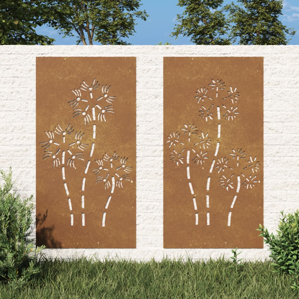 patio-wall-decorations-2pcs-41-3-x21-7-corten-steel-flower-design-1 At Willow and Wine USA!