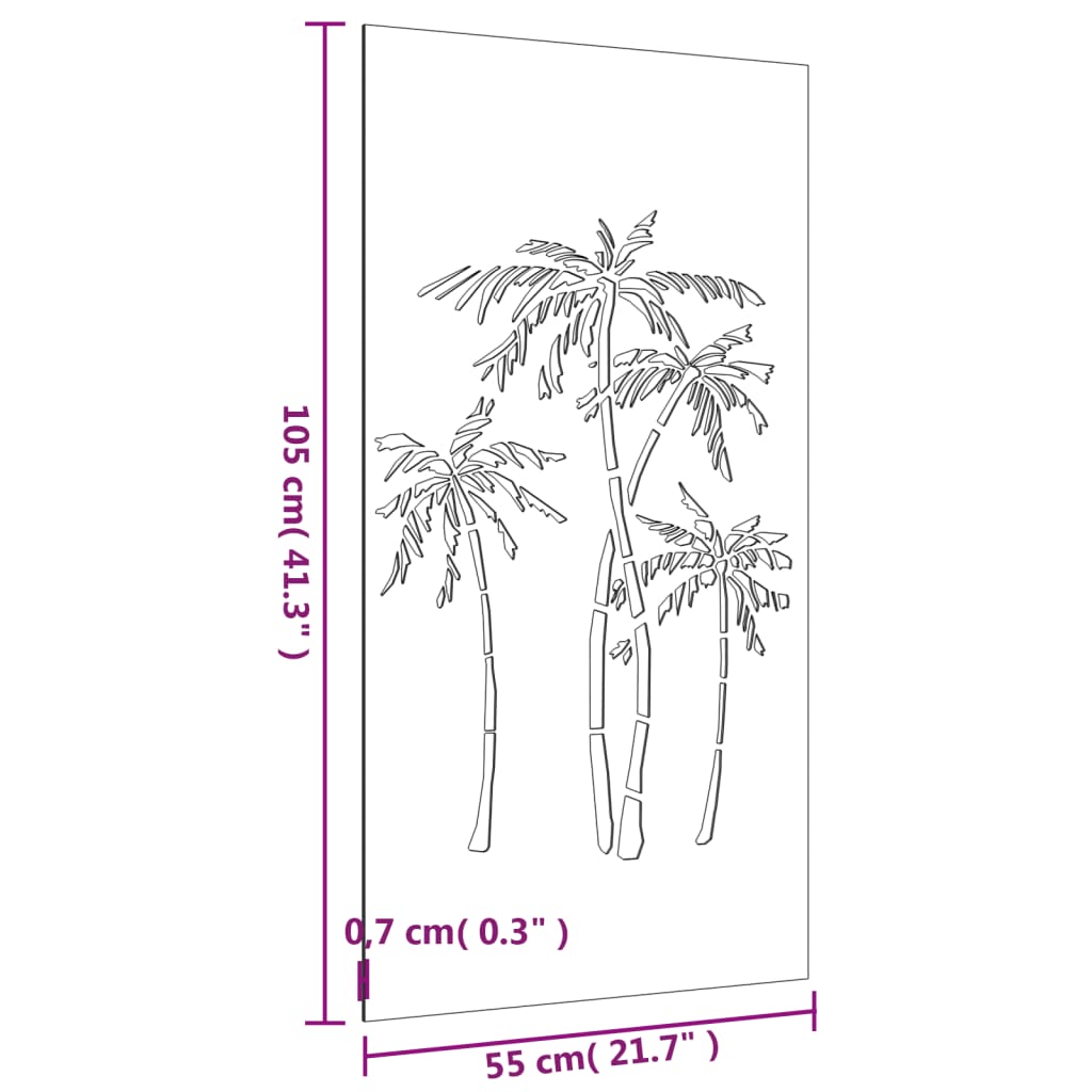 patio-wall-decoration-41-3-x21-7-corten-steel-palm-tree-design At Willow and Wine USA!