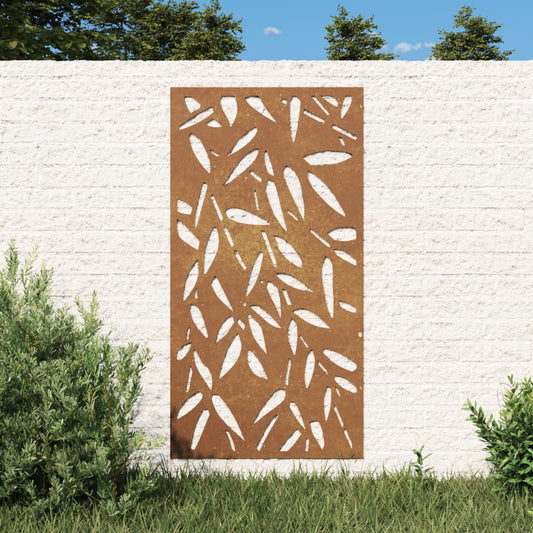 patio-wall-decoration-41-3-x21-7-corten-steel-bamboo-leaf-design At Willow and Wine USA!