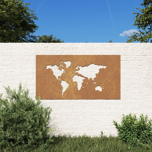 patio-wall-decoration-41-3-x21-7-corten-steel-world-map-design At Willow and Wine USA!