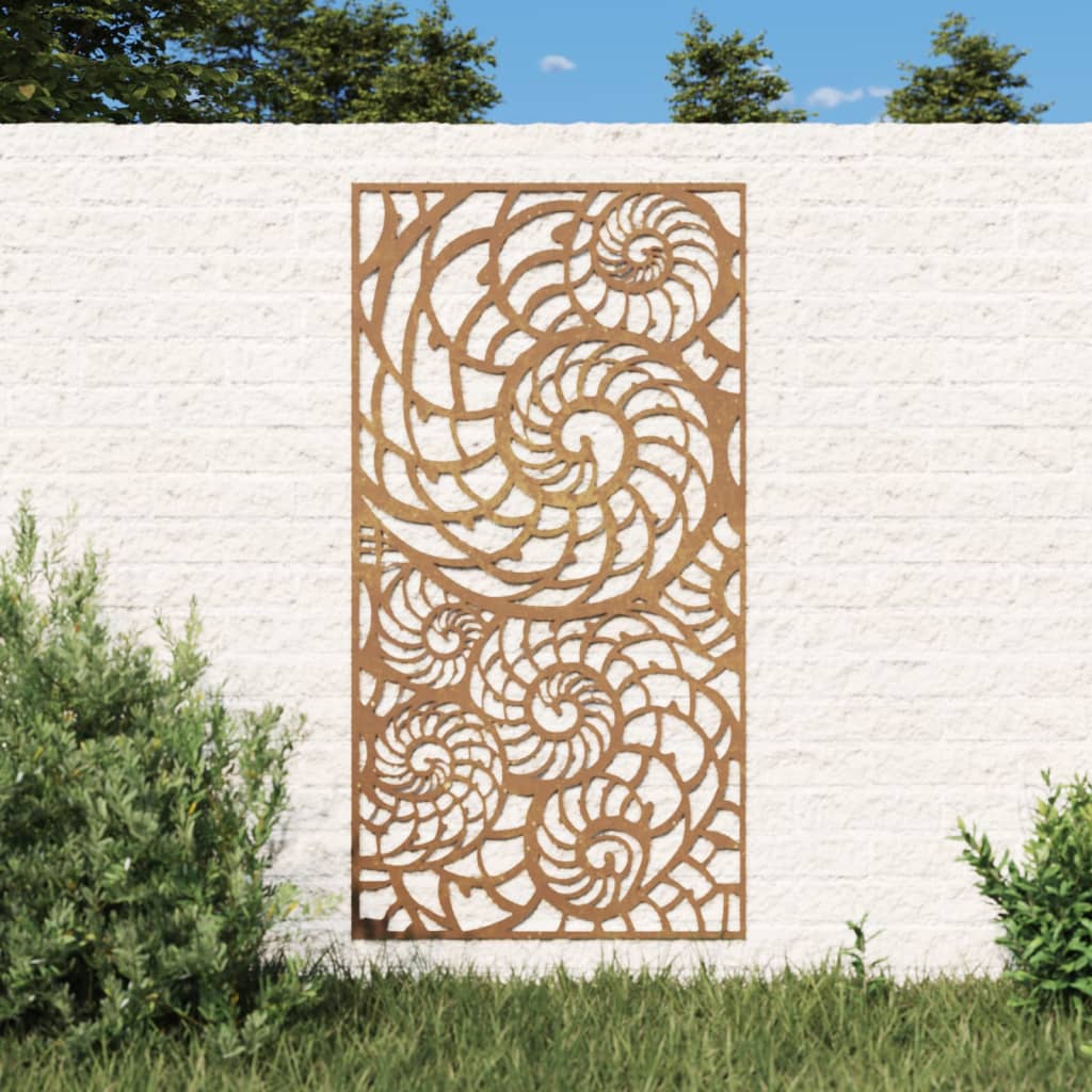 patio-wall-decoration-41-3-x21-7-corten-steel-shell-design At Willow and Wine USA!