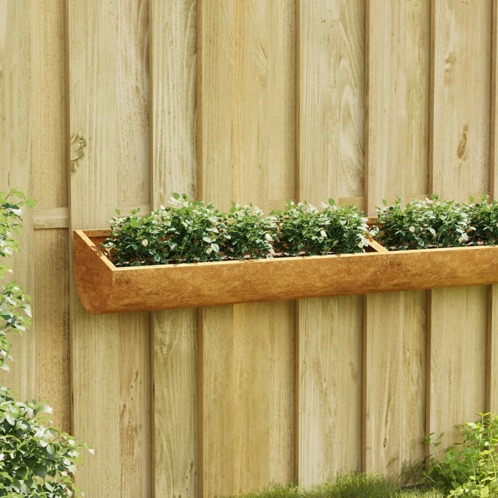 garden-wall-planter-19-7-x6-3-x3-9-corten-steel At Willow and Wine USA!