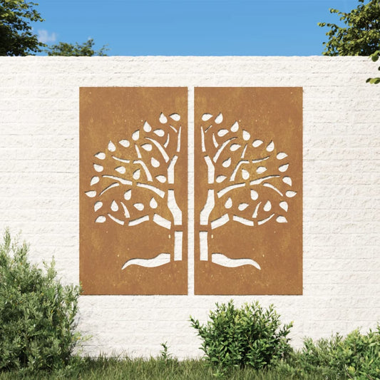 patio-wall-decorations-2-pcs-41-3-x21-7-corten-steel-tree-design At Willow and Wine USA!