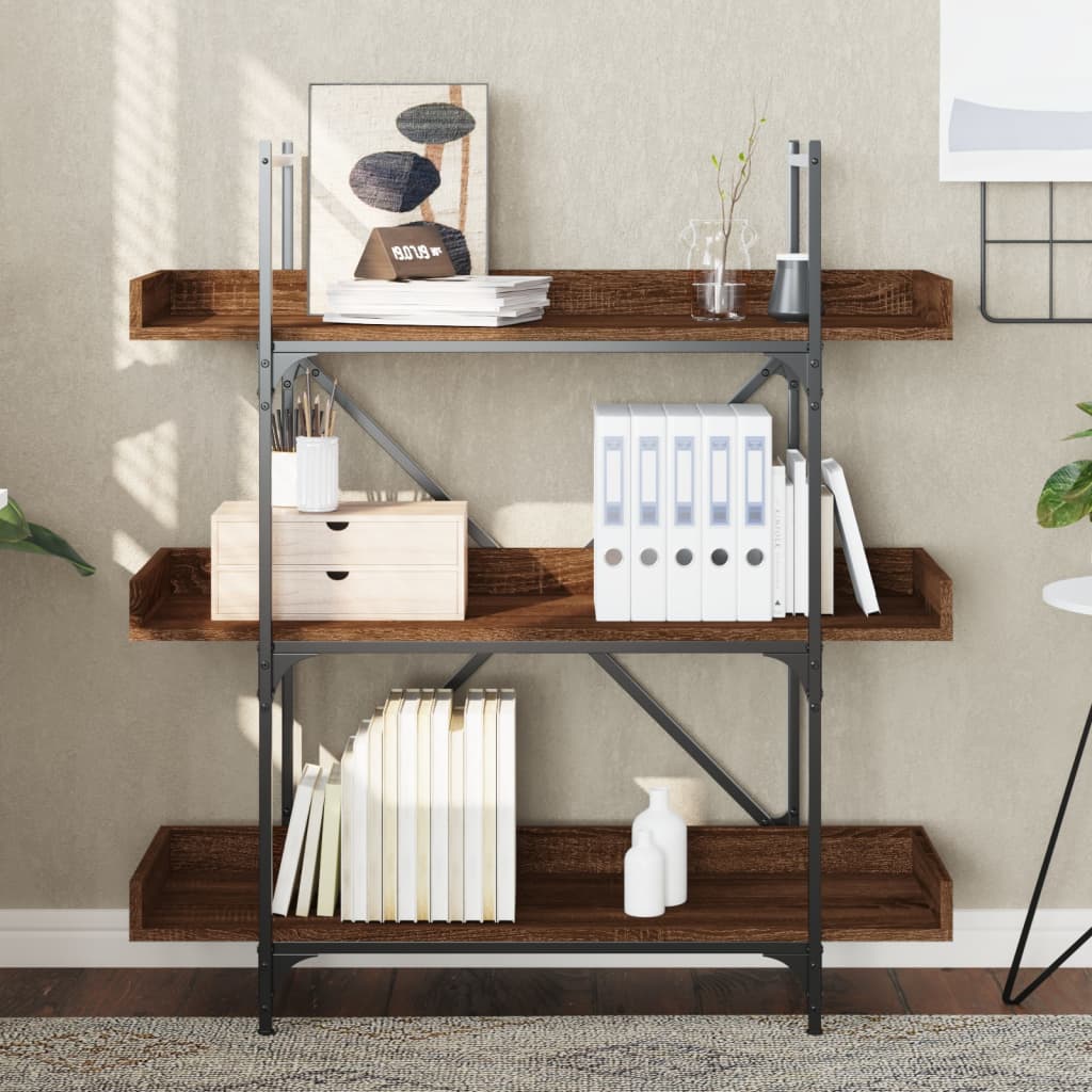 bookcase-3-tier-brown-oak-39-4-x13-x42-7-engineered-wood At Willow and Wine USA!