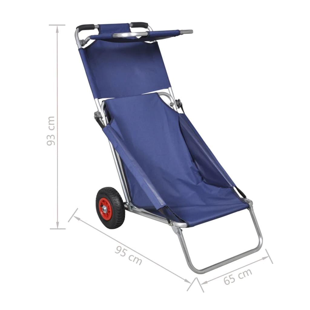 beach-trolley-with-wheels-portable-foldable-blue At Willow and Wine USA!