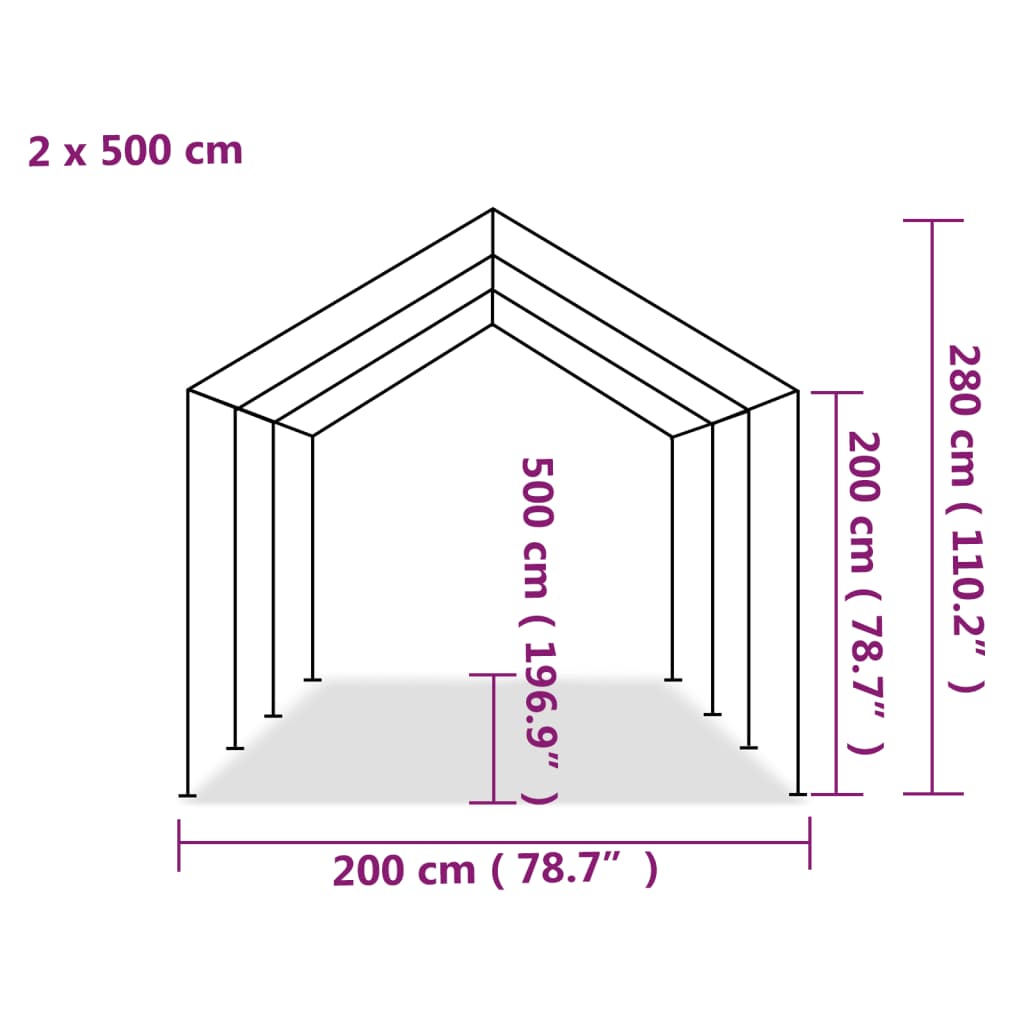 Party Tent PE 6.6'x16.4' White