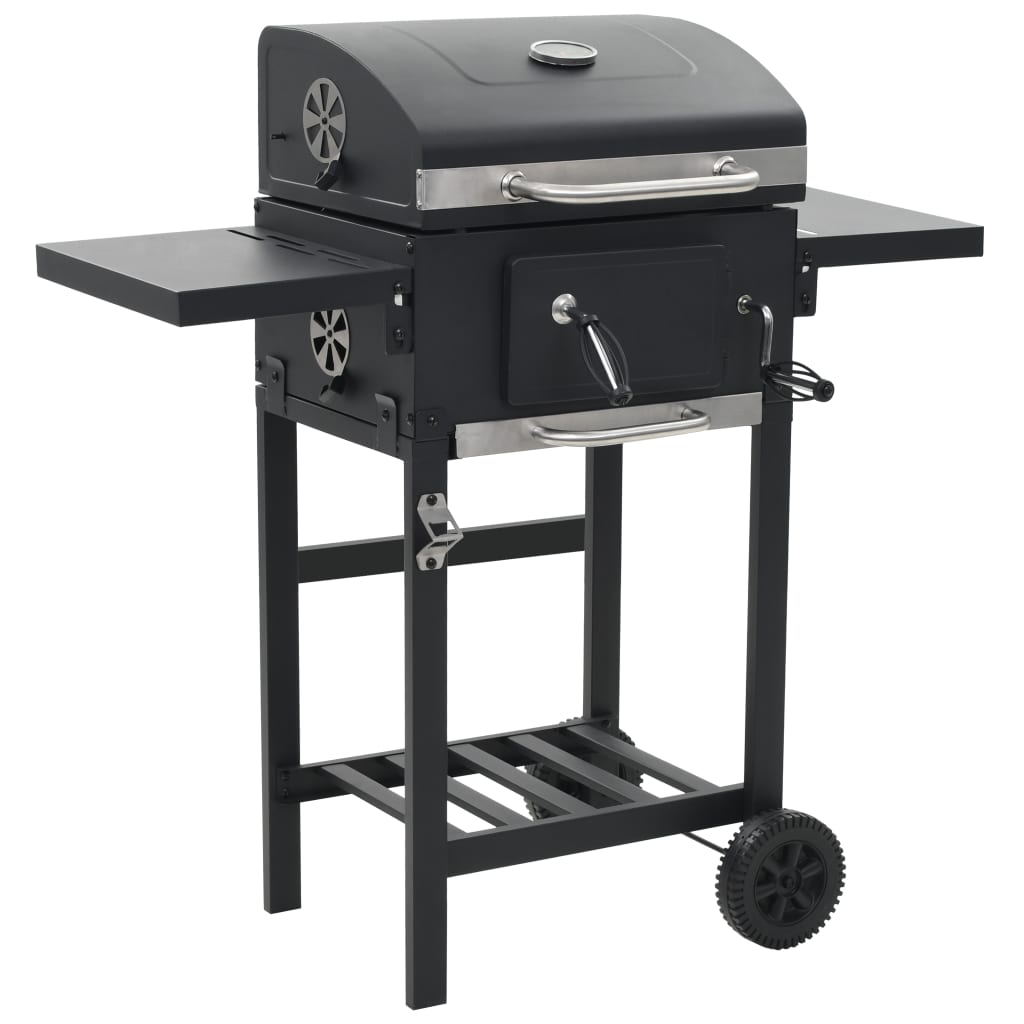 charcoal-fueled-bbq-grill-with-bottom-shelf-black-817803 At Willow and Wine USA!