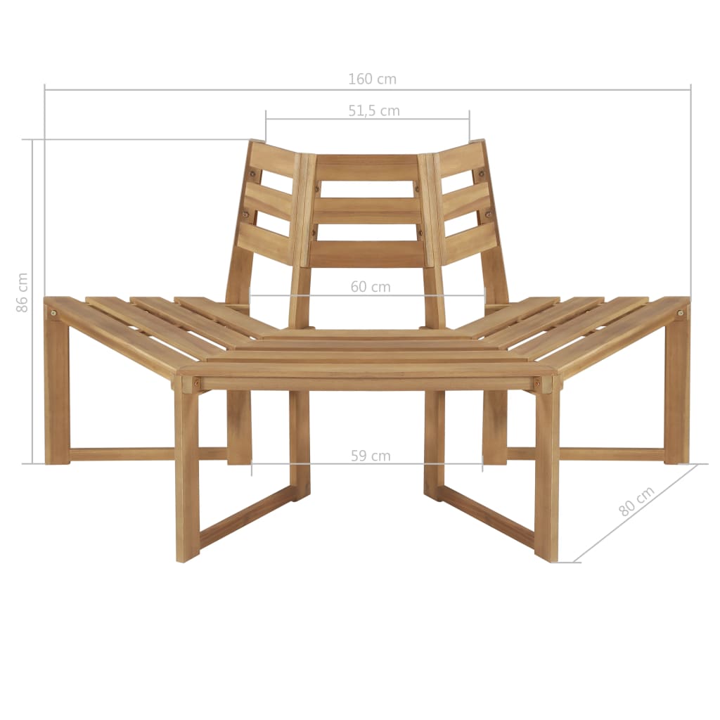 tree-bench-half-hexagonal-63-solid-acacia-wood At Willow and Wine USA!