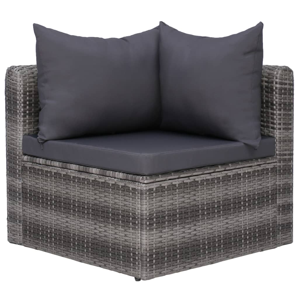 5-piece-patio-sofa-set-with-cushions-pillows-poly-rattan-gray At Willow and Wine USA!